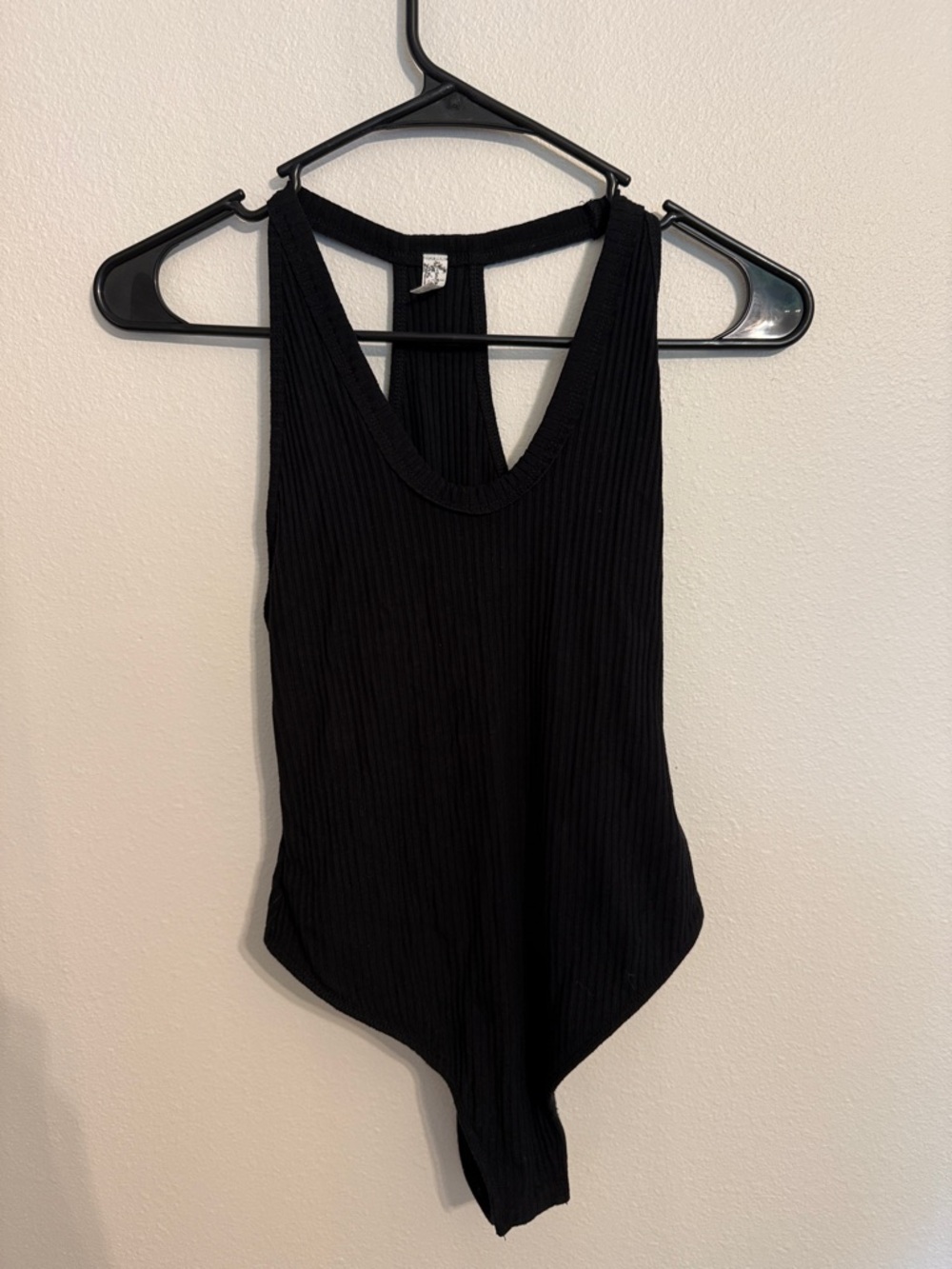 Free People Black Ribbed Racerback Tank